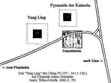 Lageskizze des Yang Ling des Kaisers
                          Ching Ti (157-141 v. Chr.)